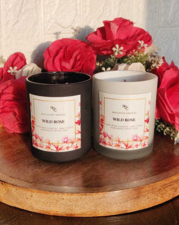 Matte-Black and Frosted-White-Rose Candles