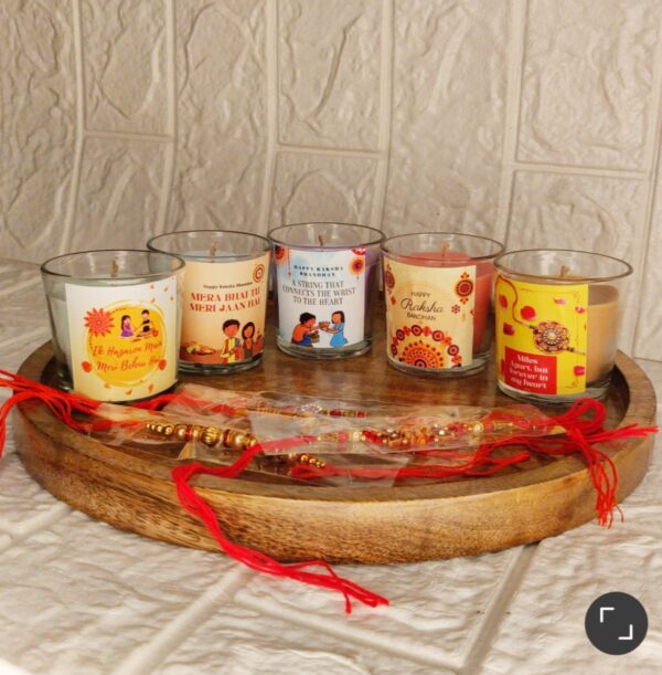 Multi-Scented Votive Glass Candles Rakhi Gift