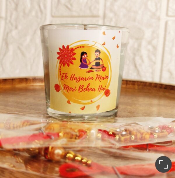 Multi-Scented Votive Glass Candles Rakhi Gift